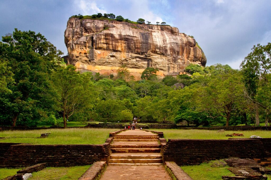sigiriya, nature, sri lanka, dambulla, mountain, unesco, landscape, stone, rock formation
