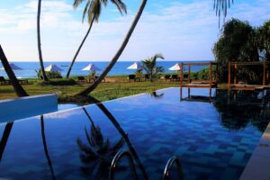swimming pool, ocean, palm trees, tropical, holiday, exoticism, resort, travel, swimming, hotel, beach, tree, idyllic, the sun, afternoon, sky, nature, mirror reflection, water surface, sri lanka, relaxation, rest, laziness, blue, blue sky, beauty of nature, view, water, style, sri lanka, sri lanka, sri lanka, sri lanka, sri lanka